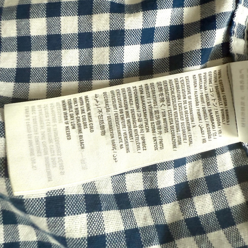 Gilly Hicks Plaid Shirt Button Down Front Navy Blue & White Checkered Size XS - Picture 12 of 17